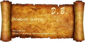 Dombos Barna névjegykártya