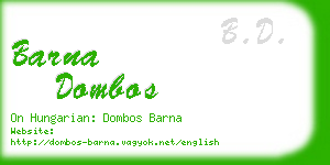 barna dombos business card